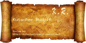 Kutscher Rudolf névjegykártya